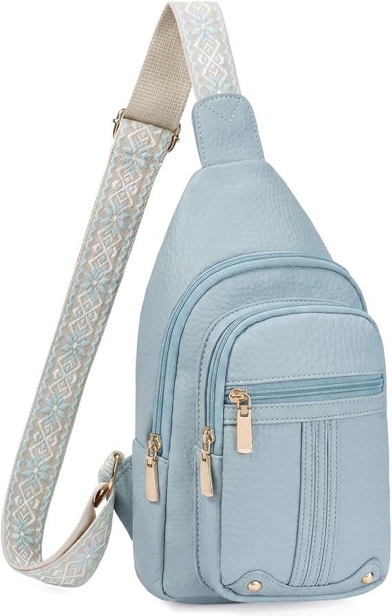 GAEKEAO Sling Bag for Women Vagen Leather Crossbody Bags Fanny Pack Travel