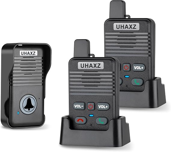 Doorbells, Full Duplex Two Way Intercom Wireless Doorbell Hands-Free