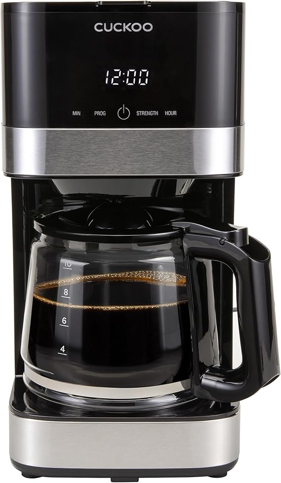 CUCKOO 10-Cup Programmable Drip Coffee Maker with Glass Pot, CCM-BD011B
