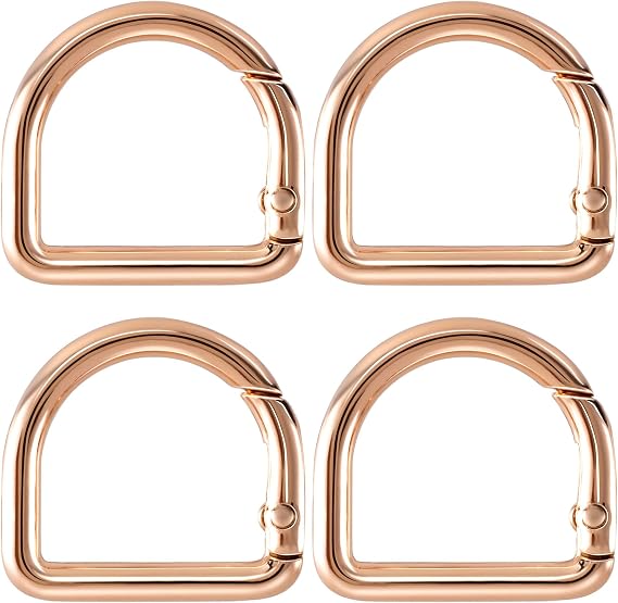 HINZIC D Ring Spring Key Hooks Keyring Clip Buckles Clasp Clamps for Belt Backpacks Handbag Purse Strap