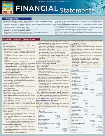 Financial Statements: QuickStudy Laminated Reference Guide (Quick Study Business)