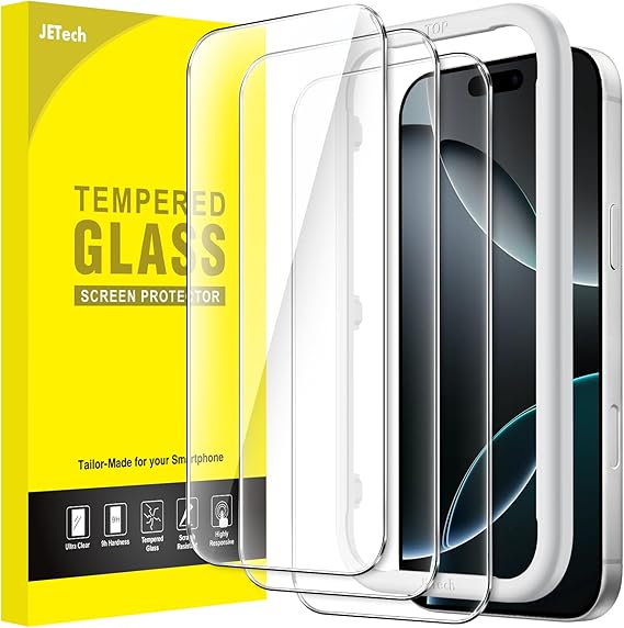 JETech iPhone 16 Pro Screen Protector Pack of 3