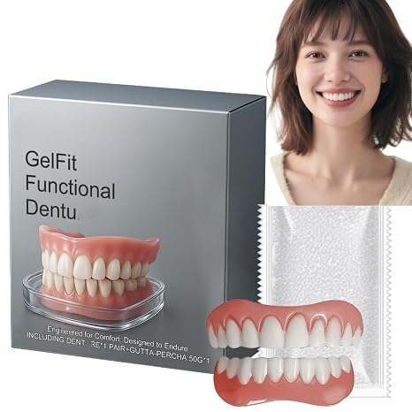 Thermo-Adaptive Smart Full Denture,Silicone Reline Denture Set for Easy Wear&Comfort,Denture Repair Kit with Soft Silicone Pads for Sore Gums,False Teeth Set Full Dentures Top&Bottom