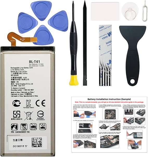 New Upgraded Battery for LG G8 ThinQ, BL-T41 Replacement Battery Compatible with LG G8 ThinQ, with Repair Tools & Instruction