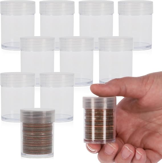 BCW Half Dollar Coin Tubes for Kennedy Half Dollars, Airtight, 10 Pack