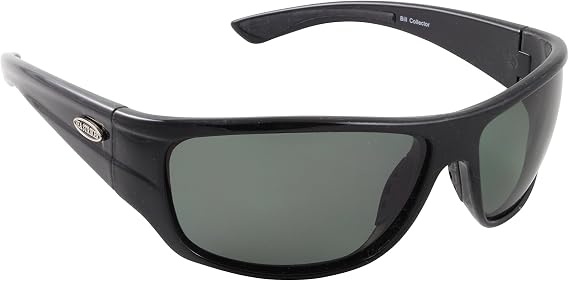 Sea Striker Bill Collector Polarized Sunglasses, Black Frame, Grey Mirror Lens, One Size (228)