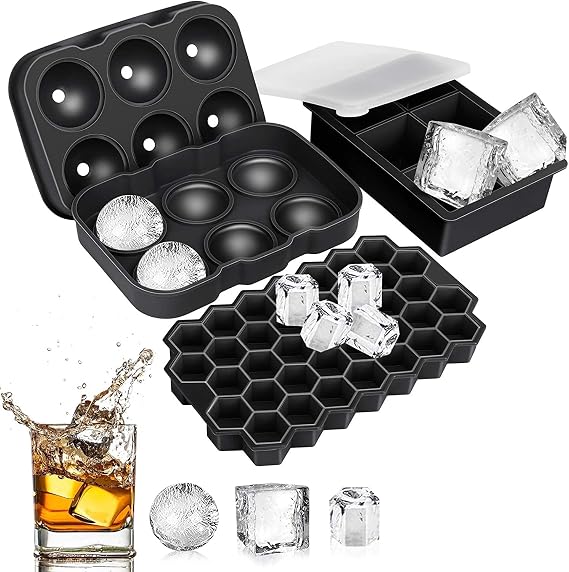 Ice Tray Mold -3 Shapes: Ball, Square, Honeycomb