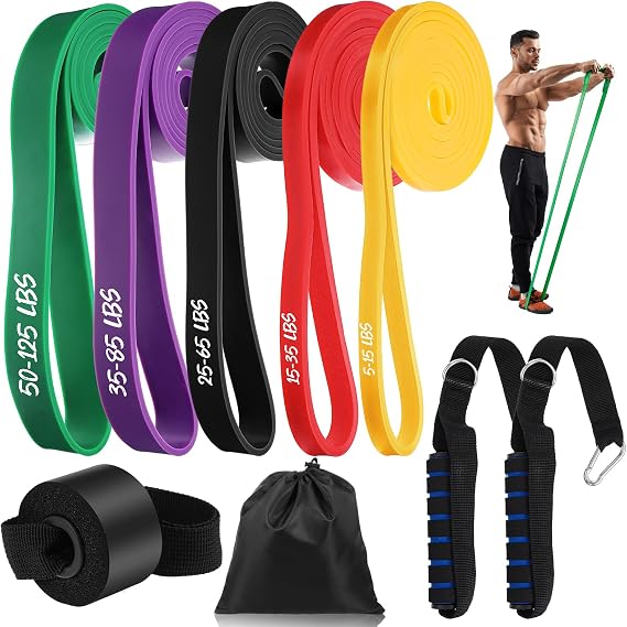 5Pcs Resistance Bands, Pull Up Assist Bands, Exercise Bands, Workout Bands, Resistance Bands Set Fitness, Training, Stretching, Physical Therapy for Men Women