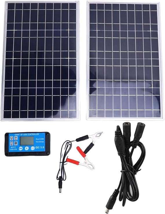 200W Solar Panel Kit with Aluminum Frame and Monocrystal Silicone - High Efficiency 23% Conversion Rate, Weatherproof IP67 Compatible, 200W Output, Perfect for RV, Outdoor, Off Grid Power Supply