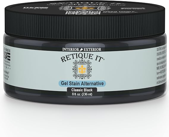 Water-Based Gel Stains by Retique It (8 Ounce Stain, 10 Classic Black)