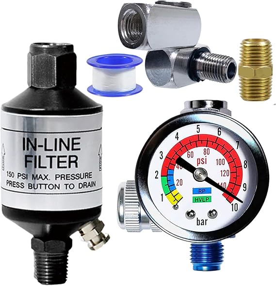 LE LEMATEC Air Tool Kit: Swivel Fitting, Regulator & Moisture Filter