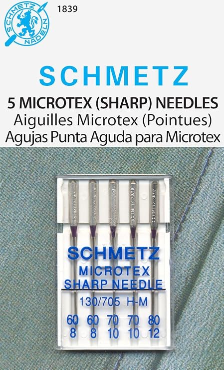 SCHMETZ Microtex (Sharp) (130/705 H-M) Sewing Machine Needles - Carded - Assortment