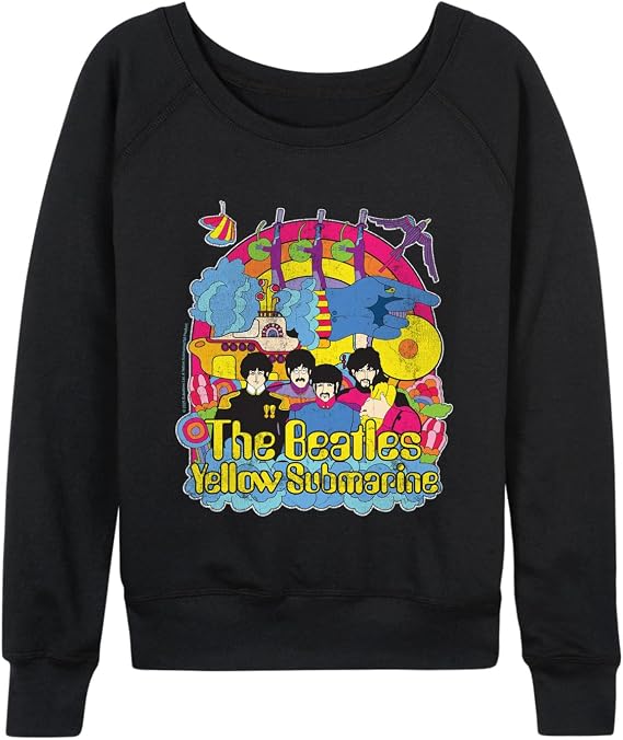 The Beatles - Vintage Yellow Submarine - Women's French Terry Long Sleeve Pullover