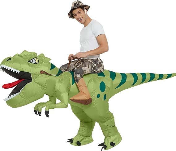 Inflatable Dinosaur Costume Adult Inflatable T-rex Costumes Adult Size Ride On Blow up Costumes for Adults Women Men Inflatables Fancy Funny Suit for Halloween Christmas Carnival Party