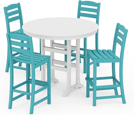 POLYWOOD La Casa Cafe Bar Set, Aruba/White