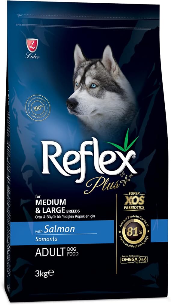 Reflex Plus Orta&Büyük Irk Somonlu Yetişkin Köpek Maması 3 kg