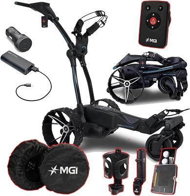 MGI Navigator Ai GPS Remote Golf Cart with Accessories | Power Bundle | | 36 Holes Extended Battery Power Bundle