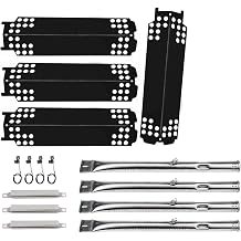 Grill Replacement Parts for Charbroil 463436215, 463436214, 463436213, 467300115, 463234413, 466342014 Gas Grills, Burner Pipe Tube, Heat Plate Tent Shield, Carryover Tube, Grill Igniter