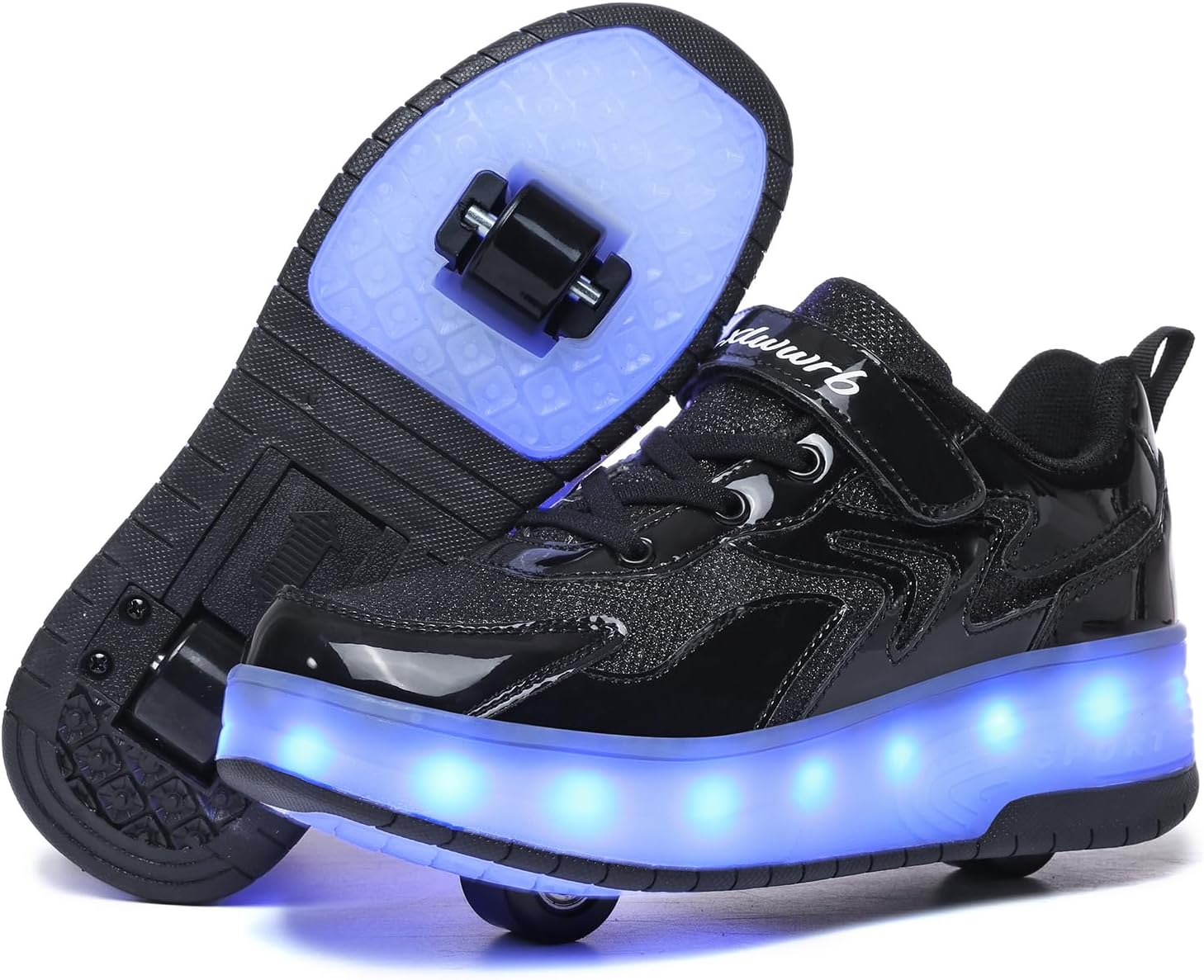 LED Strips Roller Skate Shoes with Double Wheels for Kids Automatic Retractable Skateboarding Shoes Outdoor Sports Gymnastic Sneakers