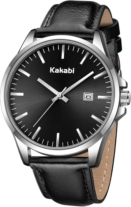 Watches for Men, Minimalist Leather Watch Classic Analog Quartz Date