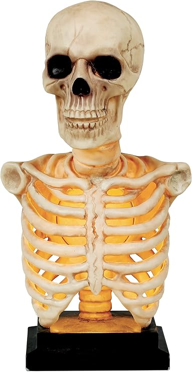 Crazy Bonez Skeleton Bust Statue with Light and Sound, 16" Tall