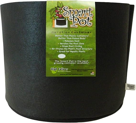 Smart Pots 200-Gallon Smart Pot Soft-Sided Container, Black