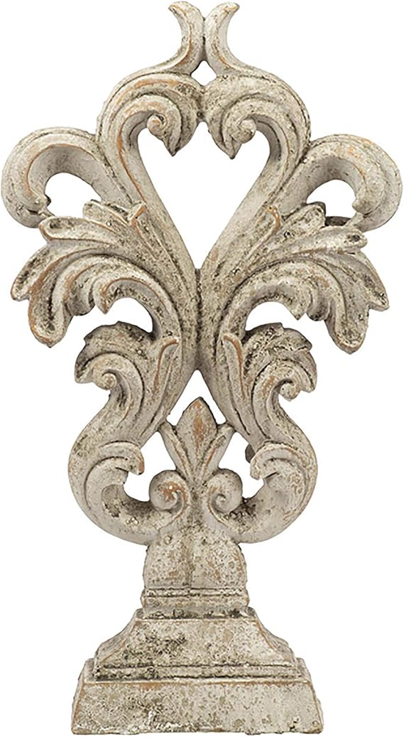 A & B Home 15" Decorative Abstract Cement Sculpture with Distressed Finish for Indoor and Outdoor Use