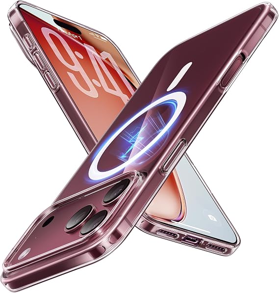 TORRAS Magnetic Slim Fit for iPhone 18 Pro Case Thin 6.3 inch, Clear