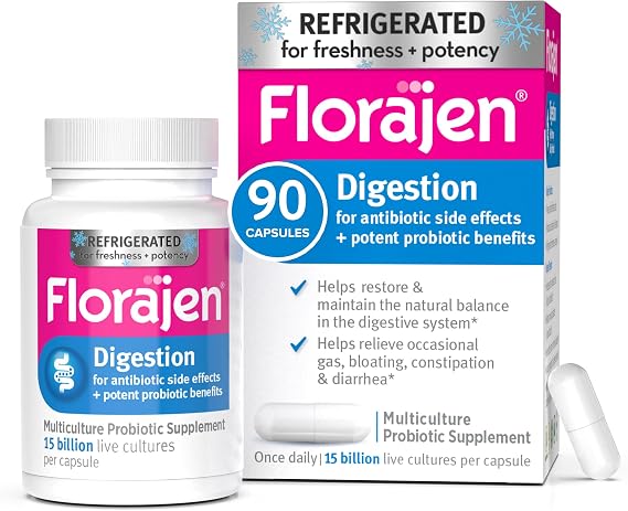 Florajen Digestion Probiotic, Advanced Relief, 90 Capsules