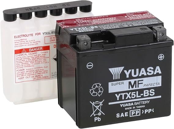 Yuasa YUAM32X5B YTX5L-BS Maintenance Free AGM Battery with Acid pack