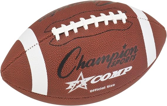 Champion Sports Pro & Composite Series Footballs Water-Resistant Composite, Indoor/Outdoor, OfficialPee Wee Sizes