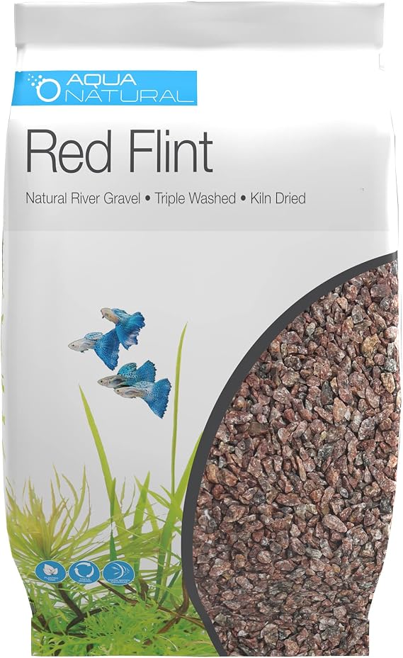 Aqua Natural Aquarium Substrate, Red Flint Gravel, 20lb