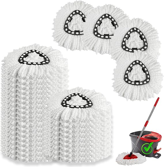 16 Pack Spin Mop Refills, 100% Microfiber Spin Mop Replacement Head