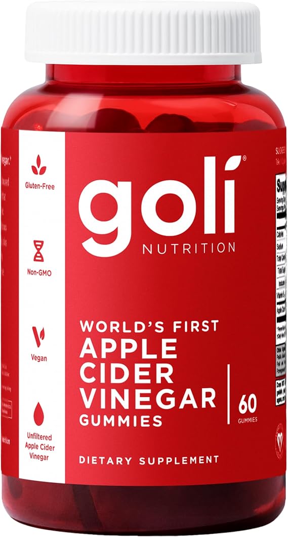 Goli Apple Cider Vinegar Gummies - Worlds First ACV Gummy with Vitamin B12, Beetroot & Pomegranate - Vegan, Non-GMO, Gluten-Free