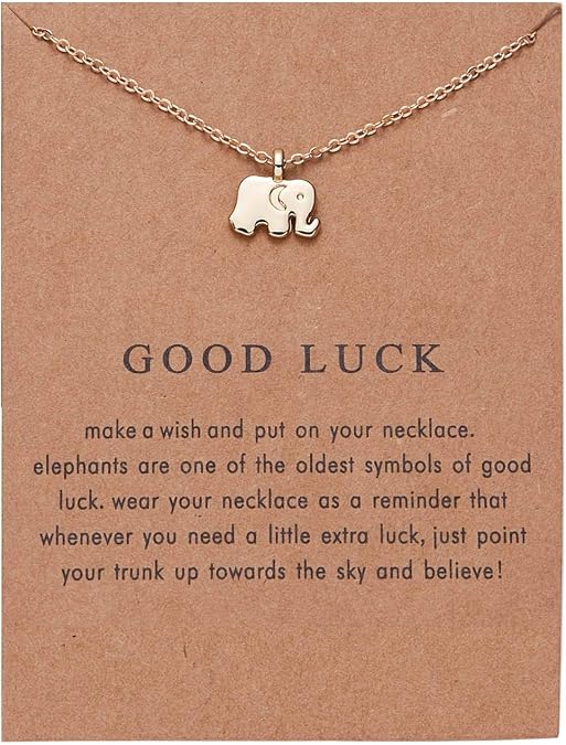 Sisadodo Good Luck Elephant Necklace for Women, Best Friend Necklaces BFF Friendship Necklace with Message Card Birthday Christmas Valentines Day Gifts