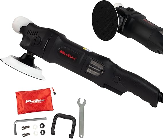 Maxshine M1000 Rotary Polisher 1000W Car Buffer with 5 Backing Plate, 5/8 Thread & 6-Speed Control Auto Detailing Tool for Cars, Trucks, SUVs & Boats, Paint Correction & Swirl Removal