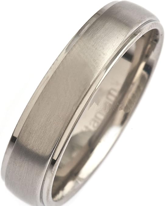 Brushed Polished Edges Titanium 5mm-8mm Wedding Band Comfort Fit Band