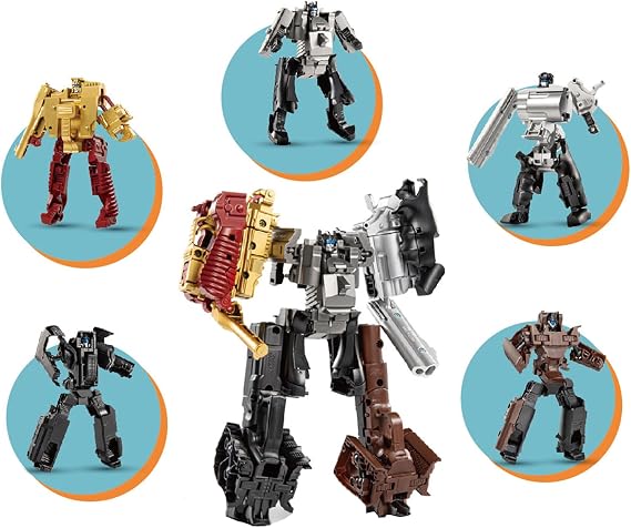 mini Transforming Toys 5-in-1 Robot for Boys 6+ Age
