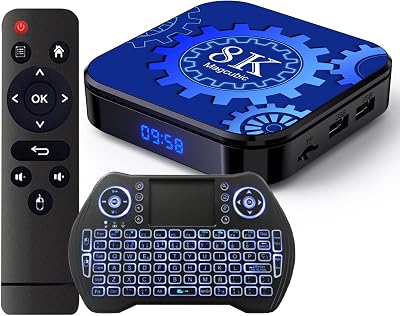 Android 13.0 4G RAM 64G ROM Android TV Box RK3528 with Dual 2.4G5G WiFi 6, BT 5.0 Quad-Core 64 Bits 8K UHD H.265 Ethernet LAN 3D TV Box with Backlit Keyboard Set Top TV Box