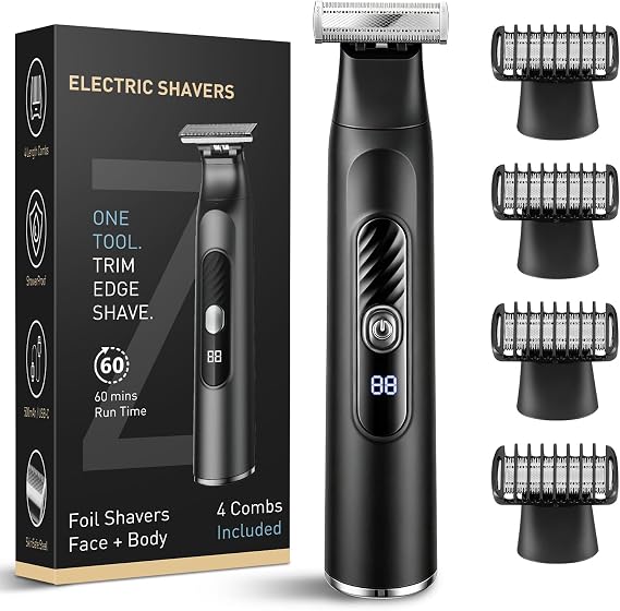 Beard Trimmer Men,All-in-One Tool Body Hair Trimmer for Men,IPX7 Waterproof