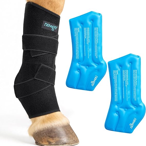 NEWGO Horse Ice Pack, 1 Wrap with 2 Gel Packs