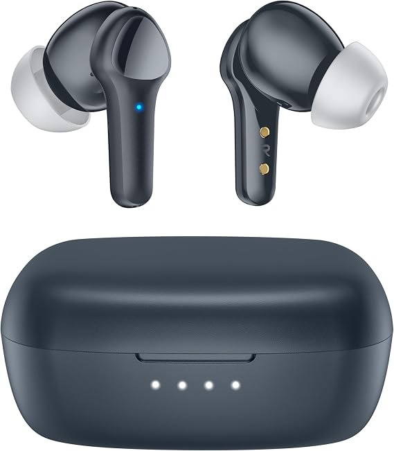 Wireless Earbuds,Immersive Sound Premium Deep Bass Hi-Fi Stereo Headset IPX8 Waterproof Bluetooth 5.3 with 4 Mics Call Noise Cancelling Wearable Technology Rings Earphones for iOS,Android,Workout