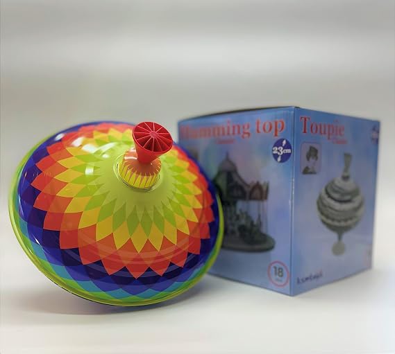 Choral Multicolor Music Spin Top Toy toupi for Children from KsmToys Bolz. The Funny Buzzing Choral Hum Gets Louder As The Top Spins Faster Ages 18 m+