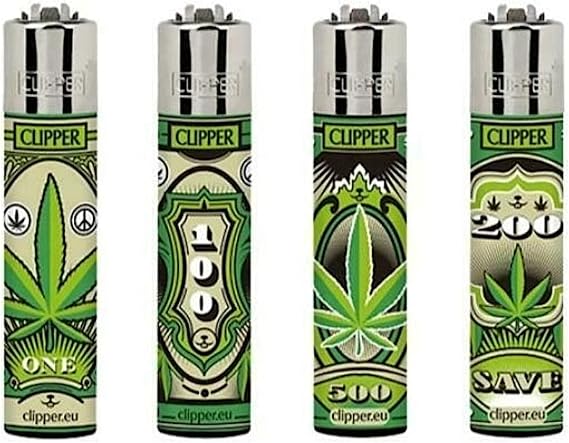 Clipper Lighter 4 Pack (Dollar Leaves)