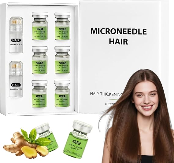 Hair Regrowth System - Advanced Hair Growth Serum with Microneedle Head - Nourish Hair Follicles, Fortify Hair Roots, Alleviate Hair Loss for Women/Men Daily Care