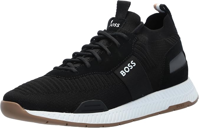 BOSS Mens Structured Knit Sock Running Sneaker