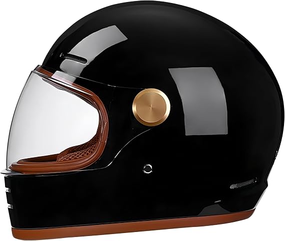 Retro Motorcycle Helmet for Adults?Vintage Full Face Helmet with Ventilation System, Waterproof Design for Motorcycle Riding