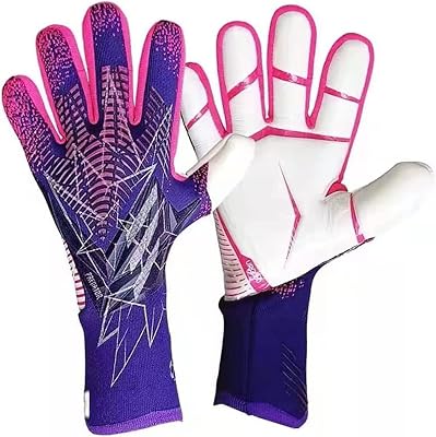 Goalkeeper Gloves, Football Goalkeeper Gloves, Youth Goalie Gloves with Finger Save, Wrist Protection, Abrasion-Resistant, Non-Slip and, Size 678910,3 Vibrant Colors Pink
