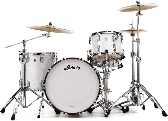 Ludwig Classic Maple Fab 22 Shell Pack - Vintage White Marine (White Marine Pearl)