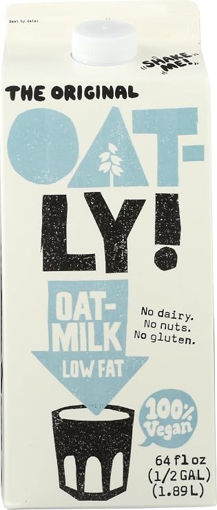 Oatly, Oatmilk Low Fat, 64 Ounce | Plant-Based Made from Oats, Milk Alternative, Vegan, Non-GMO, Gluten Free, Kosher